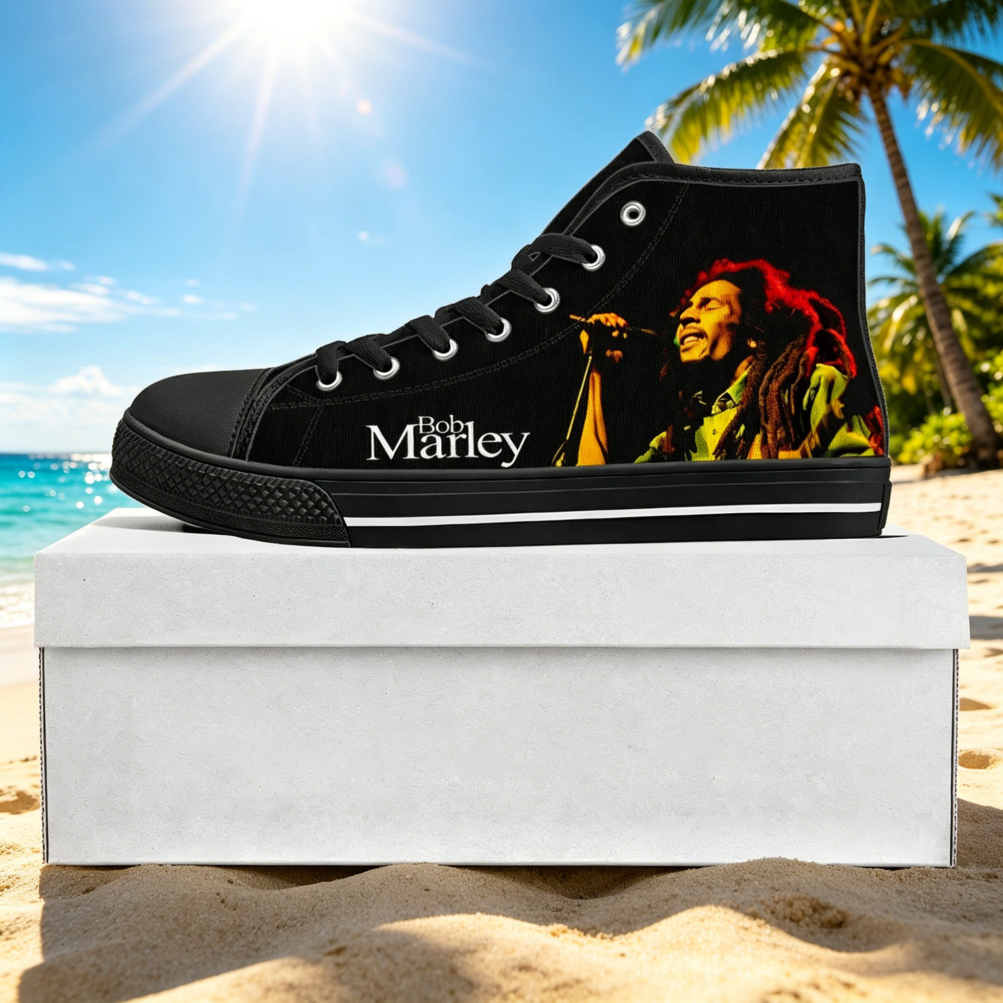 Men Shoes Quotes - Bob Marley Quote Custom High Top