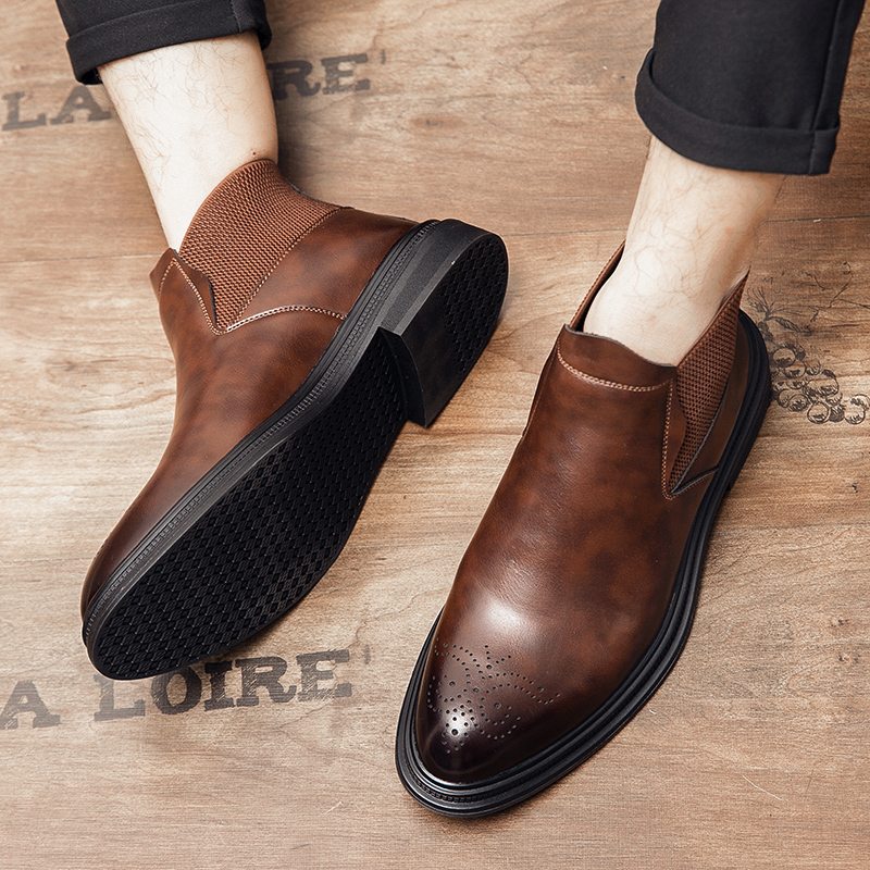 Men'S Shoes Business Casual - High-top leather shoes are versatile for