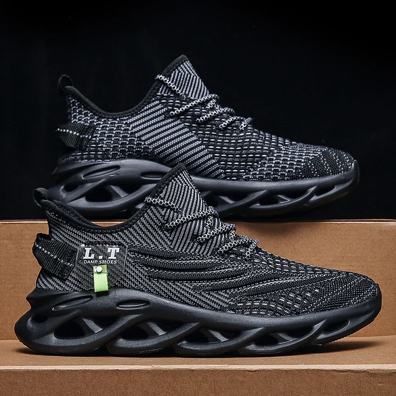 Men Shoes Xxl - Men Sports Running Black Jogging Shoes