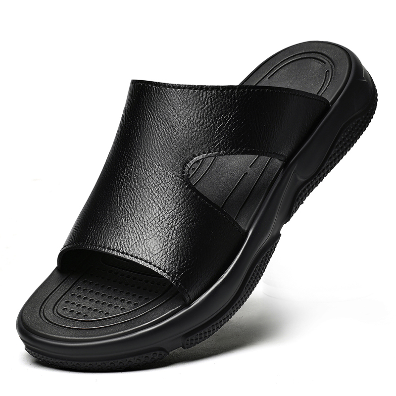 Men's Leather Slide Sandals No – Men'S Shoes Qn recenzja i cena