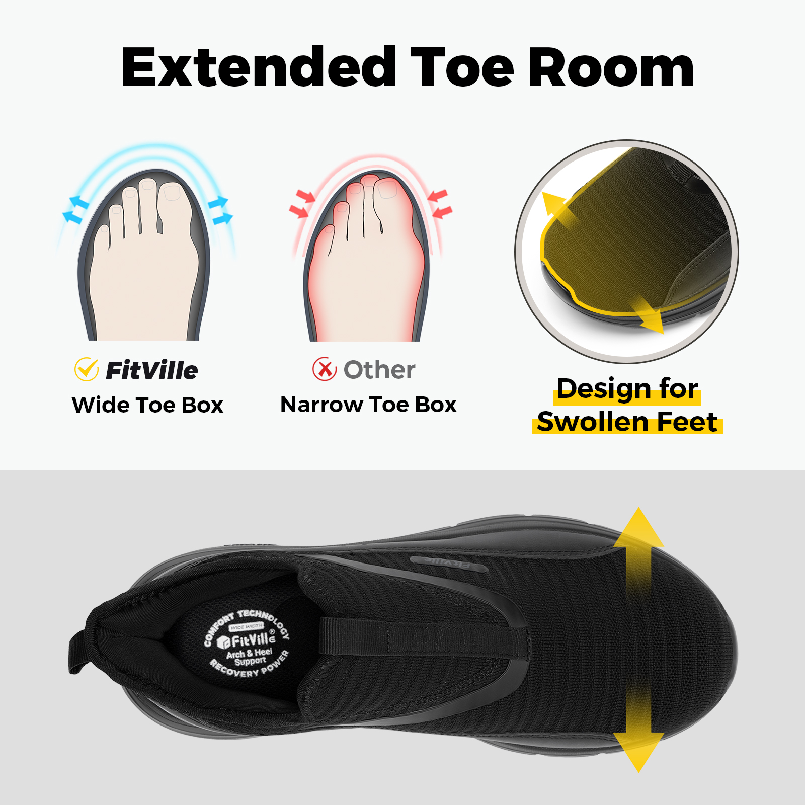 Fitville Wide Men's Shoes Fitn – Men'S Shoes For Plantar Fasciitis recenzja i cena