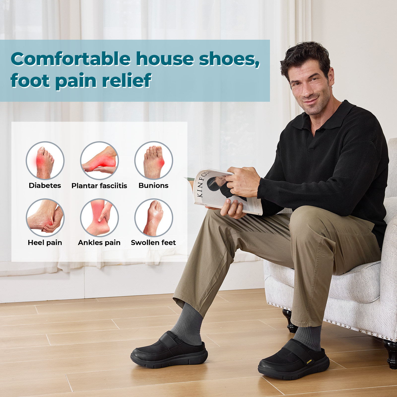 FitVille Wide Fit Men's Half S – Men'S Shoes For Plantar Fasciitis recenzja i cena