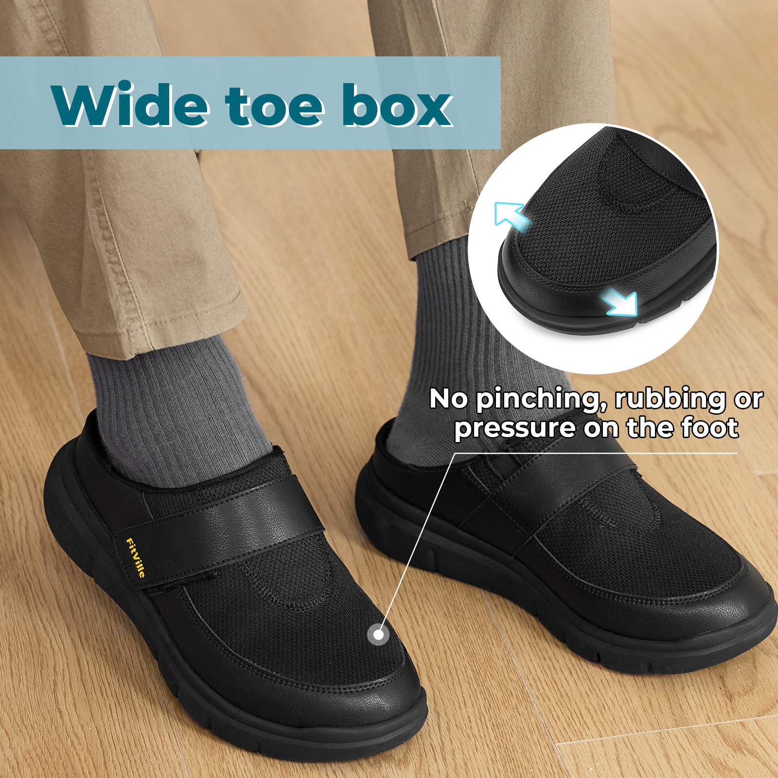 FitVille Wide Fit Men's Half S – Men'S Shoes For Plantar Fasciitis recenzja i cena